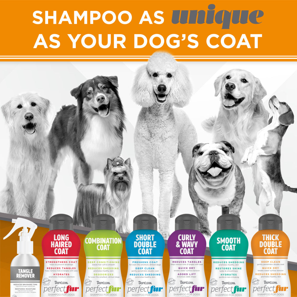 TropiClean PerfectFur Thick Double Coat Shampoo for Dogs, 16oz