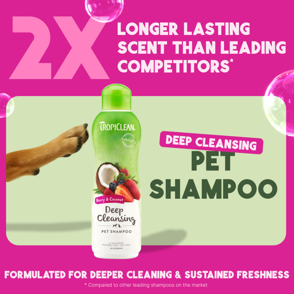 TropiClean Deep Cleanse Shampoo for Pets, 20oz - Lined Cap