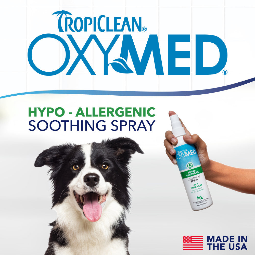 TropiClean OxyMed Hypoallergenic Anti Itch Spray for Dogs, 8oz