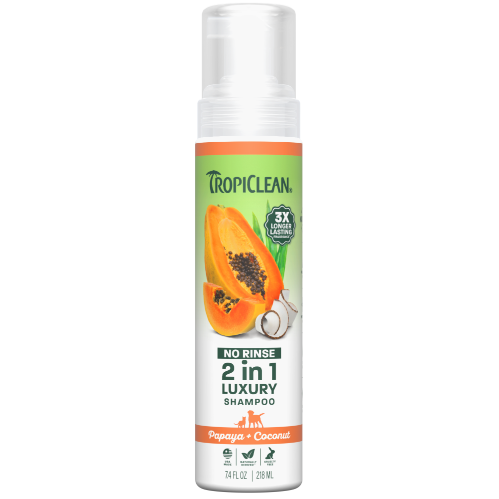 TropiClean No Rinse 2 In 1 Luxury Shampoo, 7.4oz