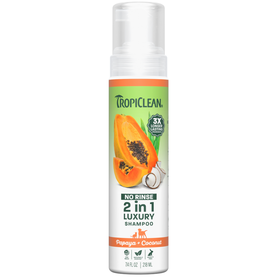TropiClean No Rinse 2 In 1 Luxury Shampoo, 7.4oz