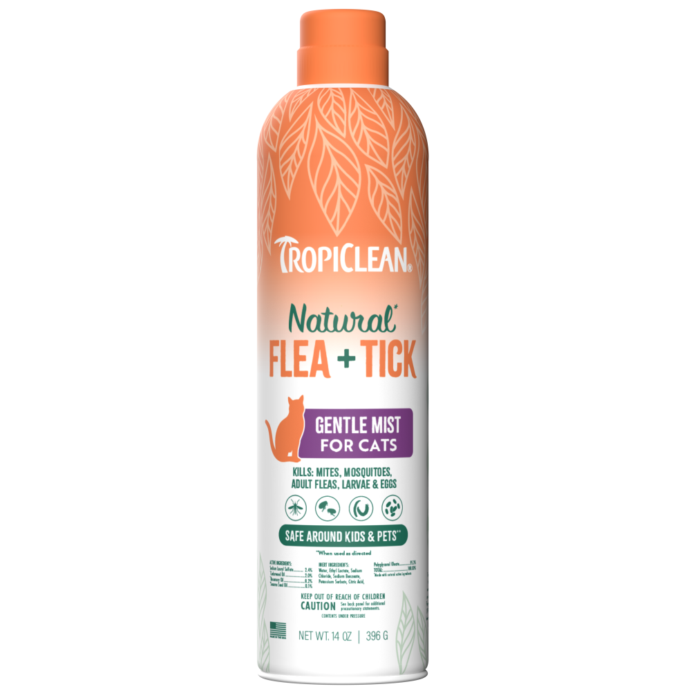 TropiClean Natural* Flea + Tick Cat + Home Easy Mist Spray, 14oz