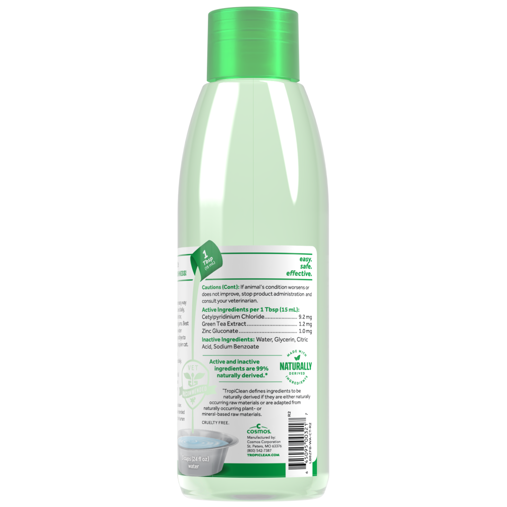 TropiClean Fresh Breath Dental Water Additive for Cats, 8oz