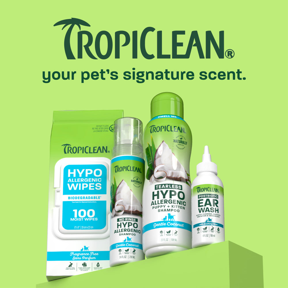 TropiClean Tearless Hypoallergenic Puppy & Kitten Shampoo, 20oz