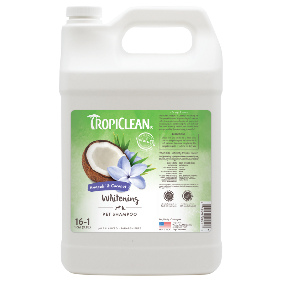 TropiClean Awapuhi & Coconut Whitening Shampoo for Pets, 1 gal