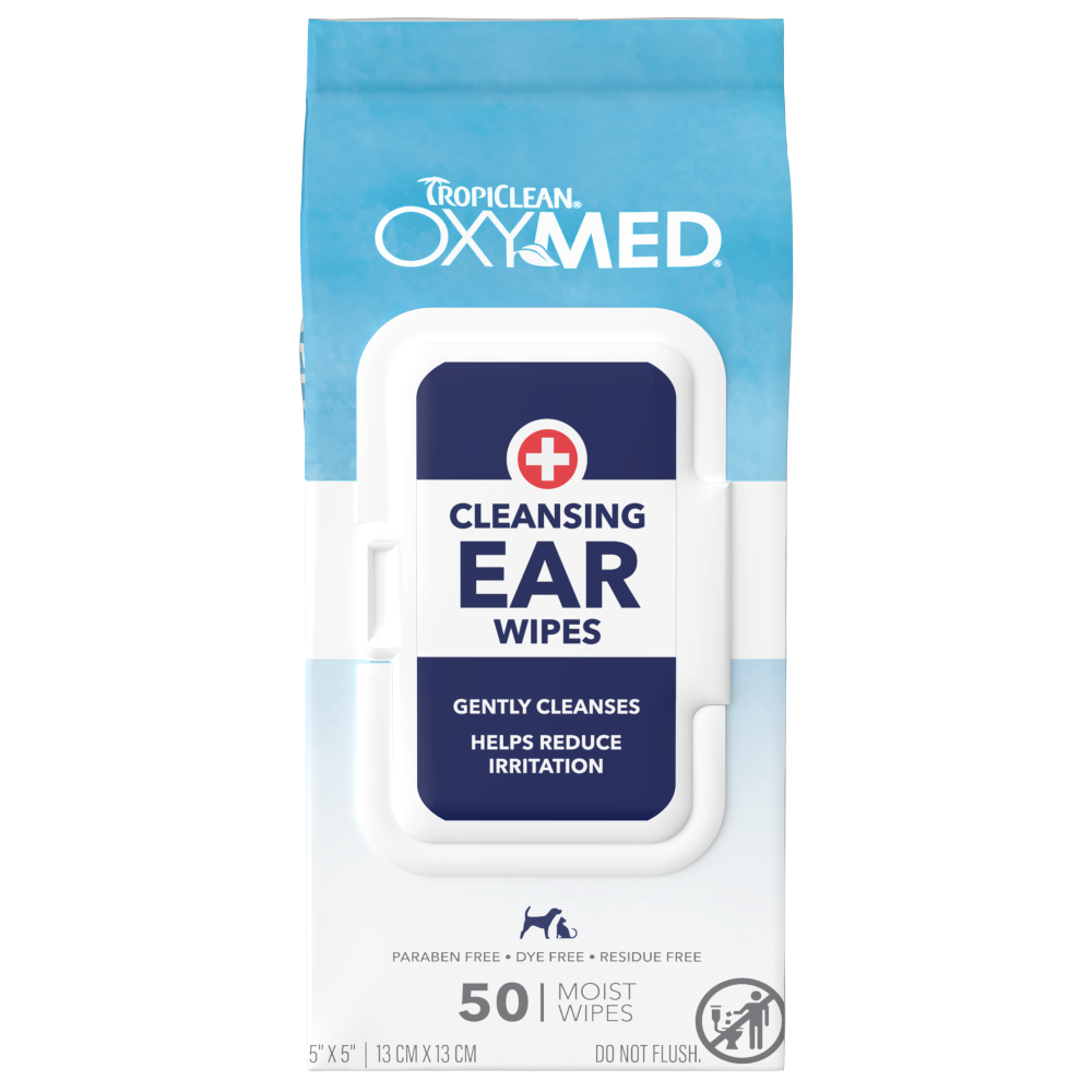 TropiClean OxyMed Cleansing Ear Wipes, 50ct - 4 Pack
