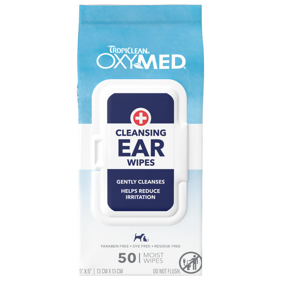 TropiClean OxyMed Cleansing Ear Wipes, 50ct - 4 Pack