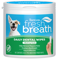 TropiClean Fresh Breath Finger Dental Wipes, 50ct