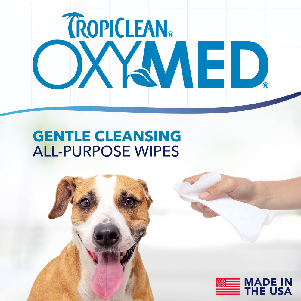 TropiClean OxyMed Soothing Relief Wipes for Pets, 50ct