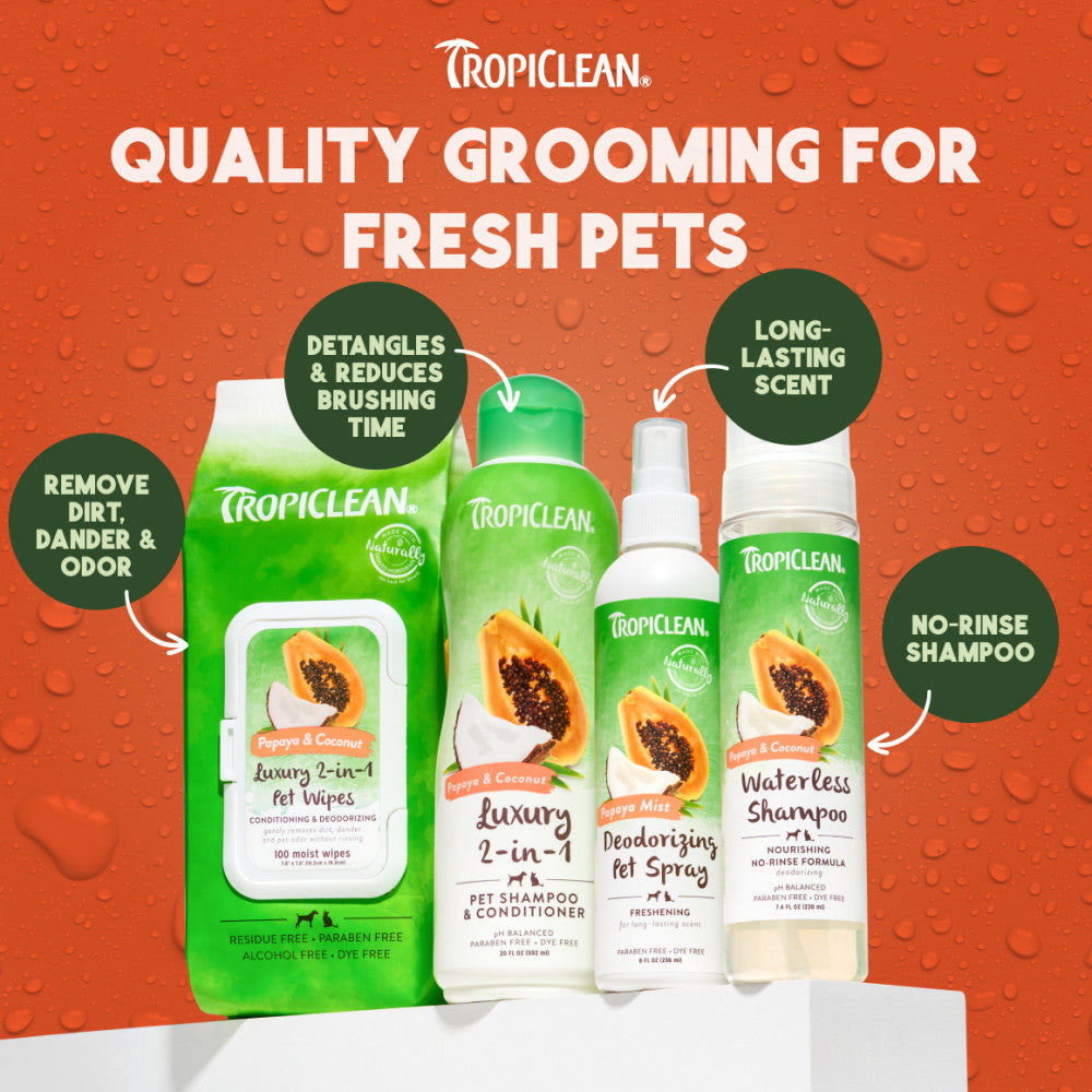 TropiClean Papaya Mist Deodorizing Spray for Pets, 8oz