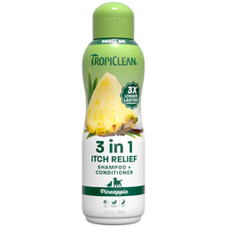 TropiClean Pineapple 3-1 Itch Relief Pet Shampoo & Conditioner, 20oz - Lined Cap