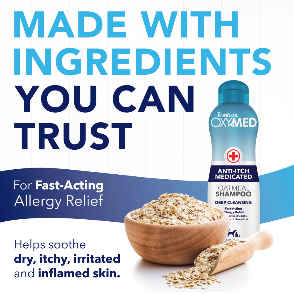 TropiClean OxyMed Medicated Anti Itch Shampoo for Pets, 1 gal