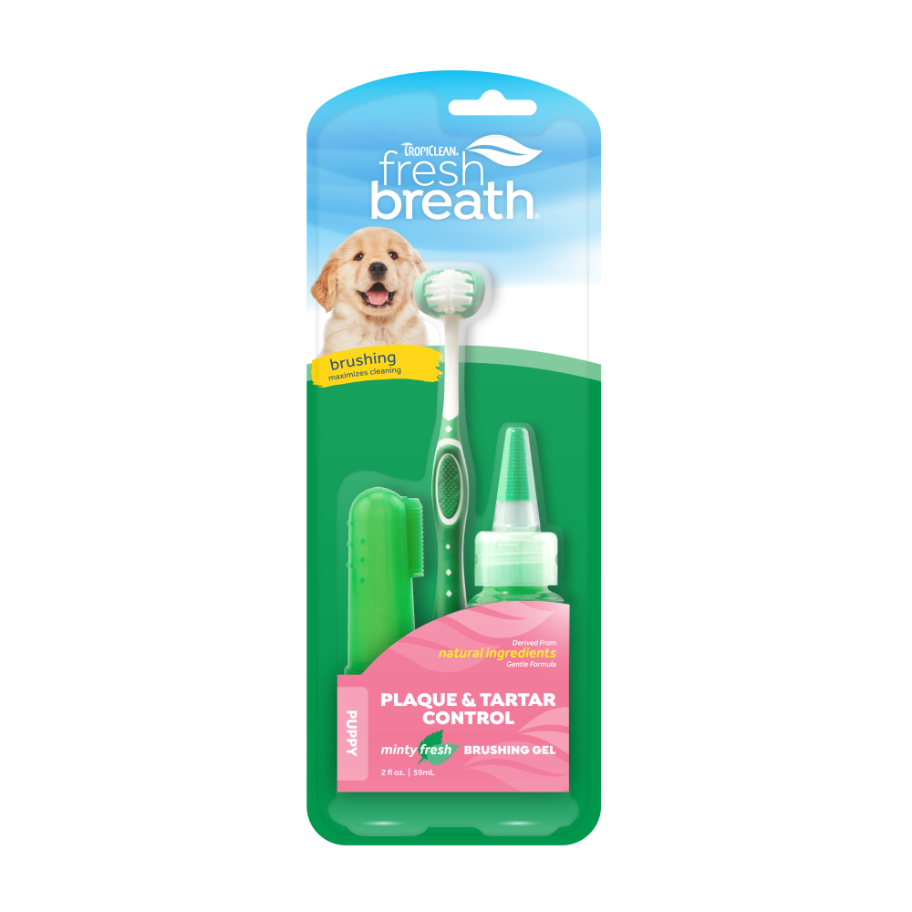TropiClean Fresh Breath Plaque & Tartar Control Kit for Puppies