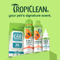 TropiClean Ear Cleansing Wipes, 50ct  - 4 Pack