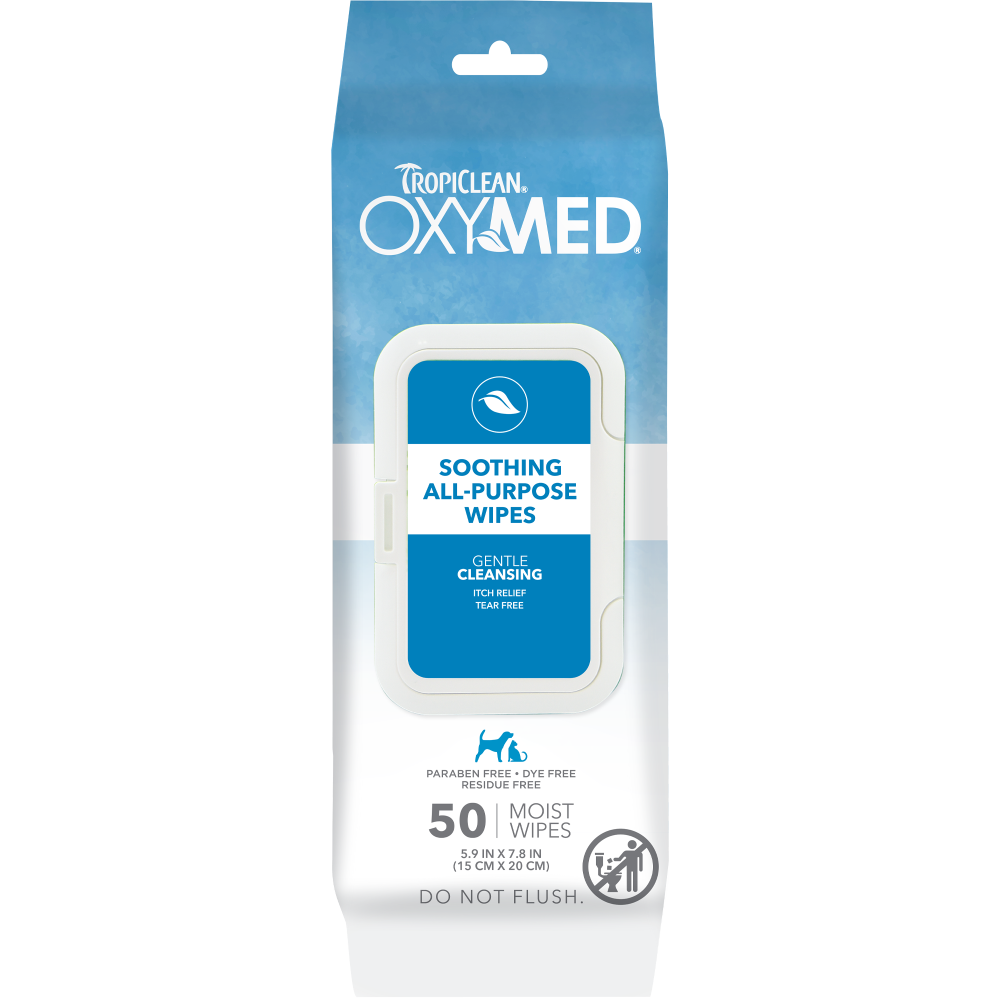 TropiClean OxyMed Soothing Relief Wipes for Pets, 50ct