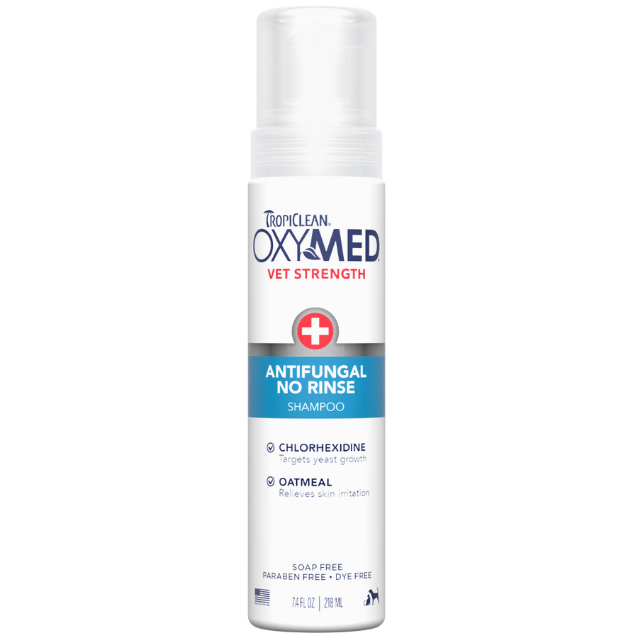 TropiClean OxyMed Antifungal No Rinse Shampoo, 7.4oz