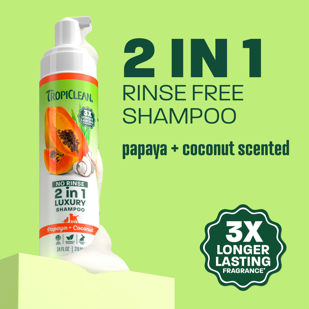TropiClean No Rinse 2 In 1 Luxury Shampoo, 7.4oz