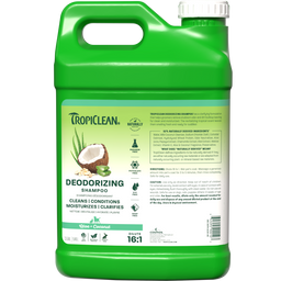 TropiClean deodorizing shampoo 2.5 gallon front.