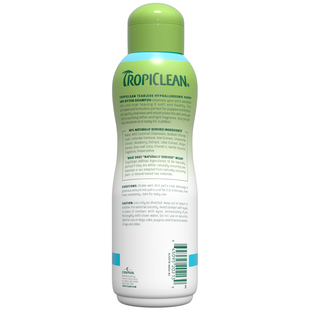 TropiClean Tearless Hypoallergenic Puppy & Kitten Shampoo, 20oz