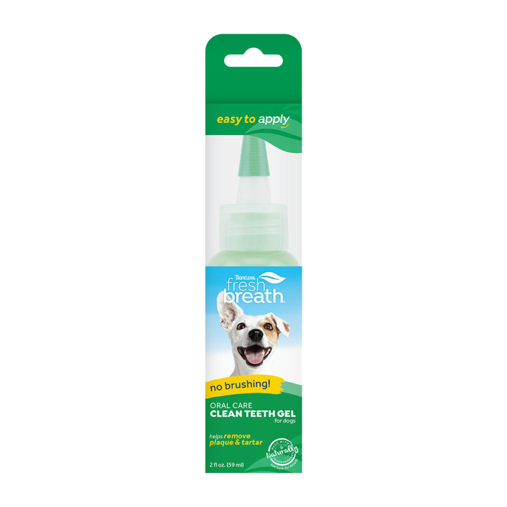 TropiClean Fresh Breath No Brushing Clean Teeth Dental & Oral Care Gel for Dogs, 2oz