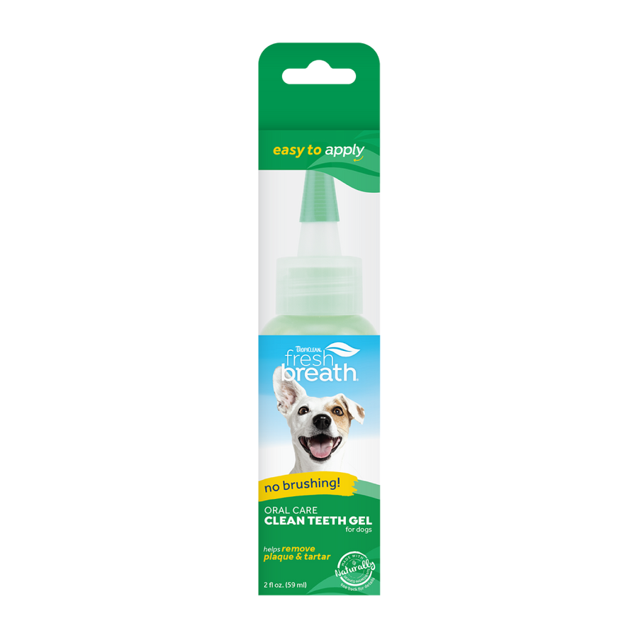 TropiClean Fresh Breath No Brushing Clean Teeth Dental & Oral Care Gel for Dogs, 2oz