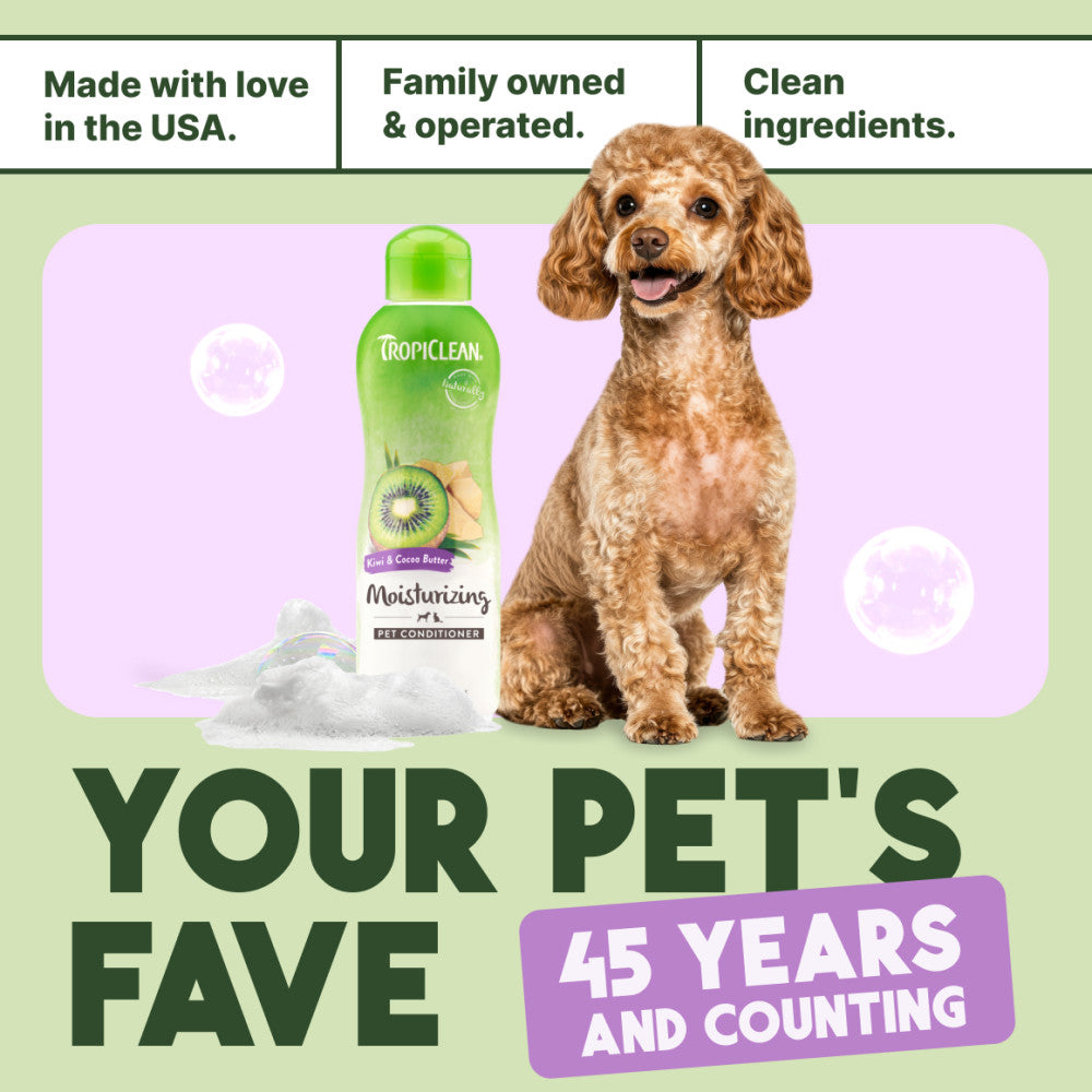 TropiClean Kiwi & Cocoa Butter Moisturizing Conditioner for Pets, 2.5 gal