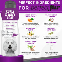 TropiClean PerfectFur Curly & Wavy Coat Shampoo for Dogs, 16oz