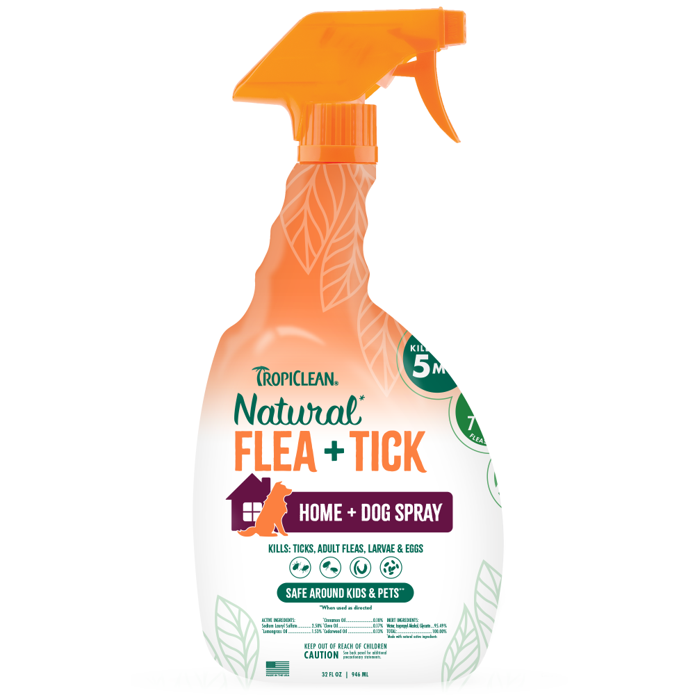 TropiClean Natural* Flea + Tick Home + Dog Spray, 32oz