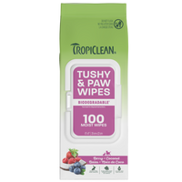 TropiClean Berry + Coconut Tushy & Paw Wipes, 100ct