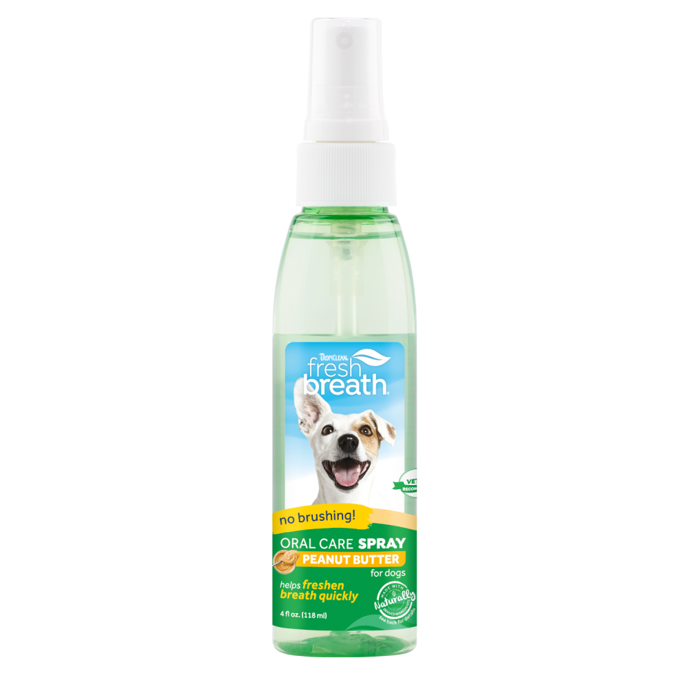 TropiClean Fresh Breath Peanut Butter Oral Care Spray for Pets, 4oz