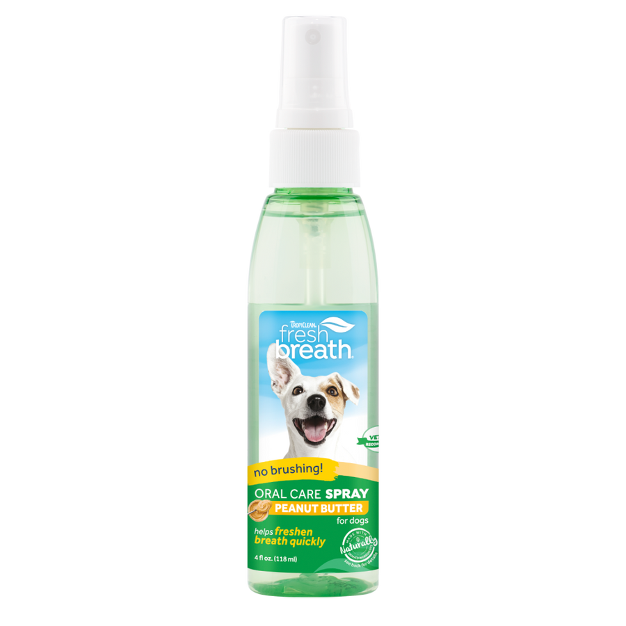 TropiClean Fresh Breath Peanut Butter Oral Care Spray for Pets, 4oz