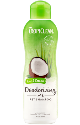 TropiClean Aloe & Coconut Deodorizing Shampoo for Pets, 20oz - Lined Cap