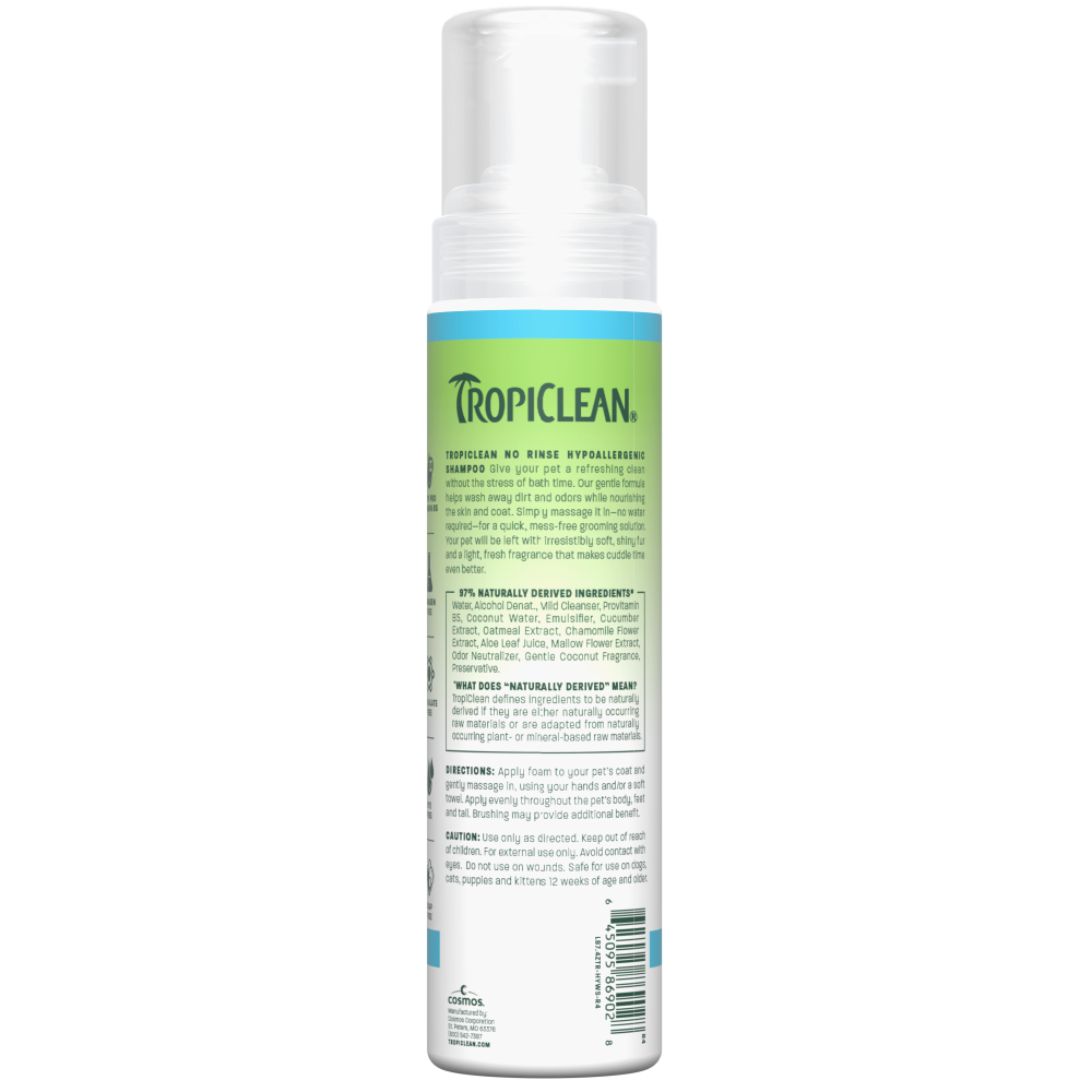 TropiClean No Rinse Hypoallergenic Shampoo, 7.4oz