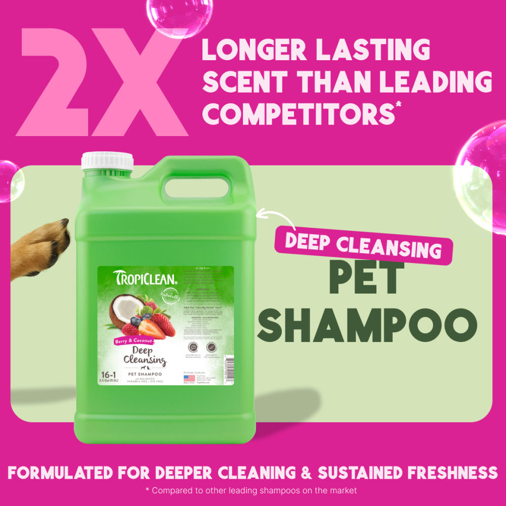 TropiClean Berry & Coconut Deep Cleansing Shampoo for Pets, 2.5 gal