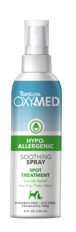 TropiClean OxyMed Hypoallergenic Anti Itch Spray for Dogs, 8oz