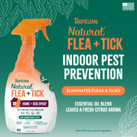 TropiClean Natural* Flea + Tick Home + Dog Spray, 32oz