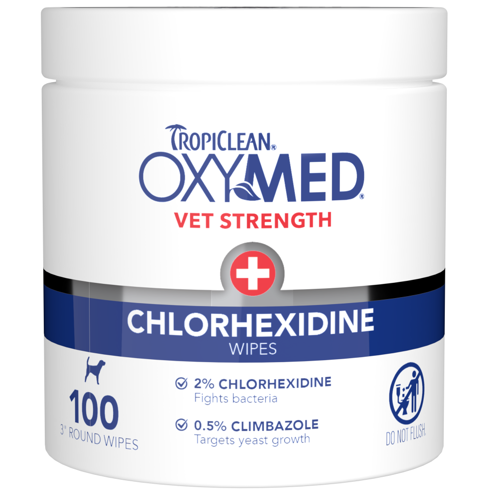 TropiClean OxyMed Chlorhexidine Wipes, 100ct