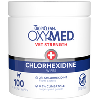 TropiClean OxyMed Chlorhexidine Wipes, 100ct