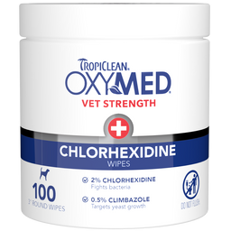TropiClean OxyMed Chlorhexidine Wipes, 100ct