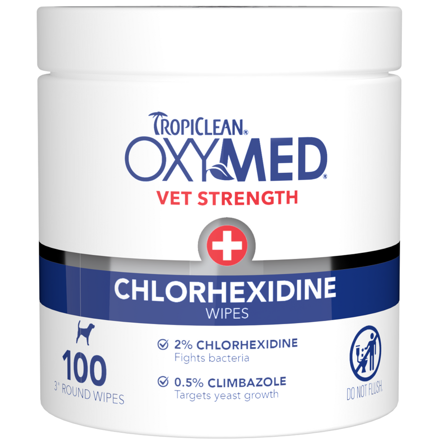 TropiClean OxyMed Chlorhexidine Wipes, 100ct