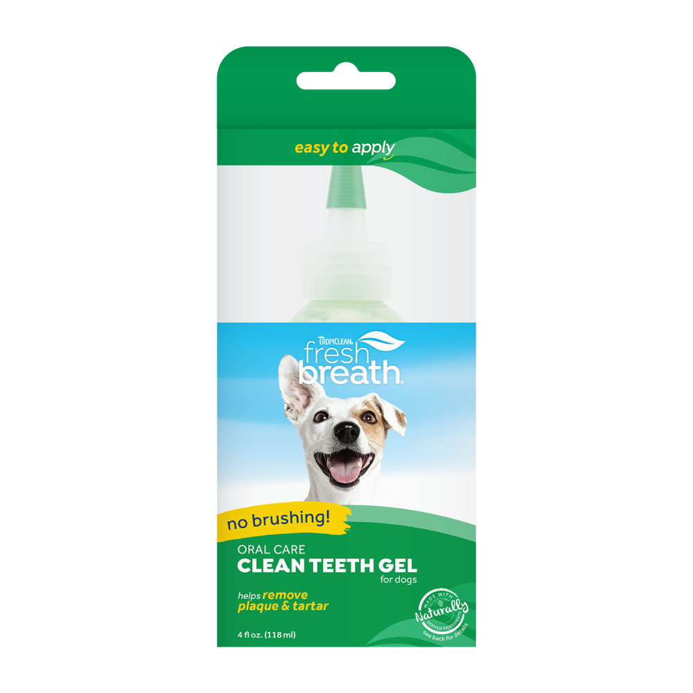 TropiClean Fresh Breath No Brushing Clean Teeth Dental & Oral Care Gel for Dogs, 4oz